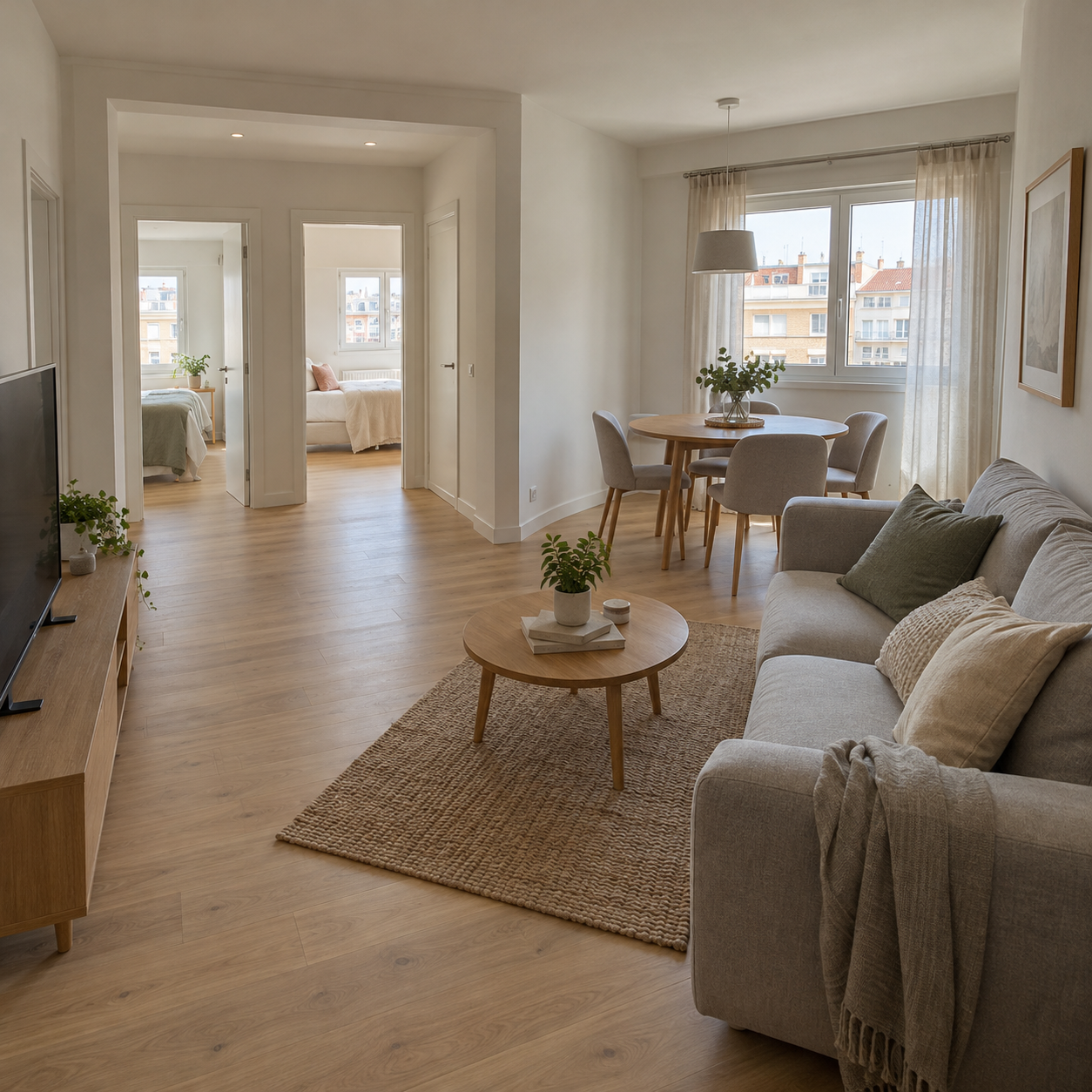 Propuesta ilustrativa de vivienda con pavimento continuo y nueva distribución